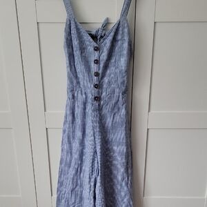 ❄️3/$25 Blue Striped Button-Up Jumpsuit Catsuit